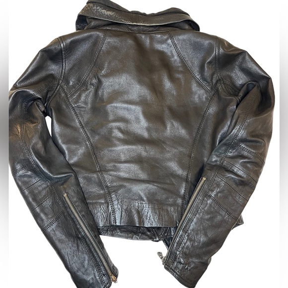DOMA Asymetrical Genuine Leather Moto Jacket Size Small - Picture 2 of 10
